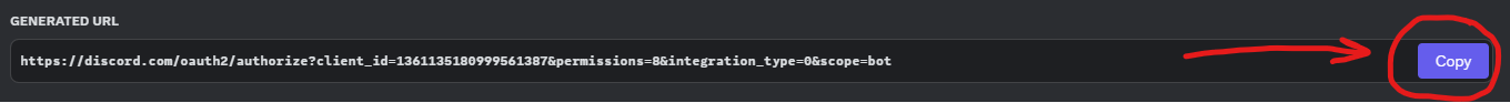 Copy generated URL