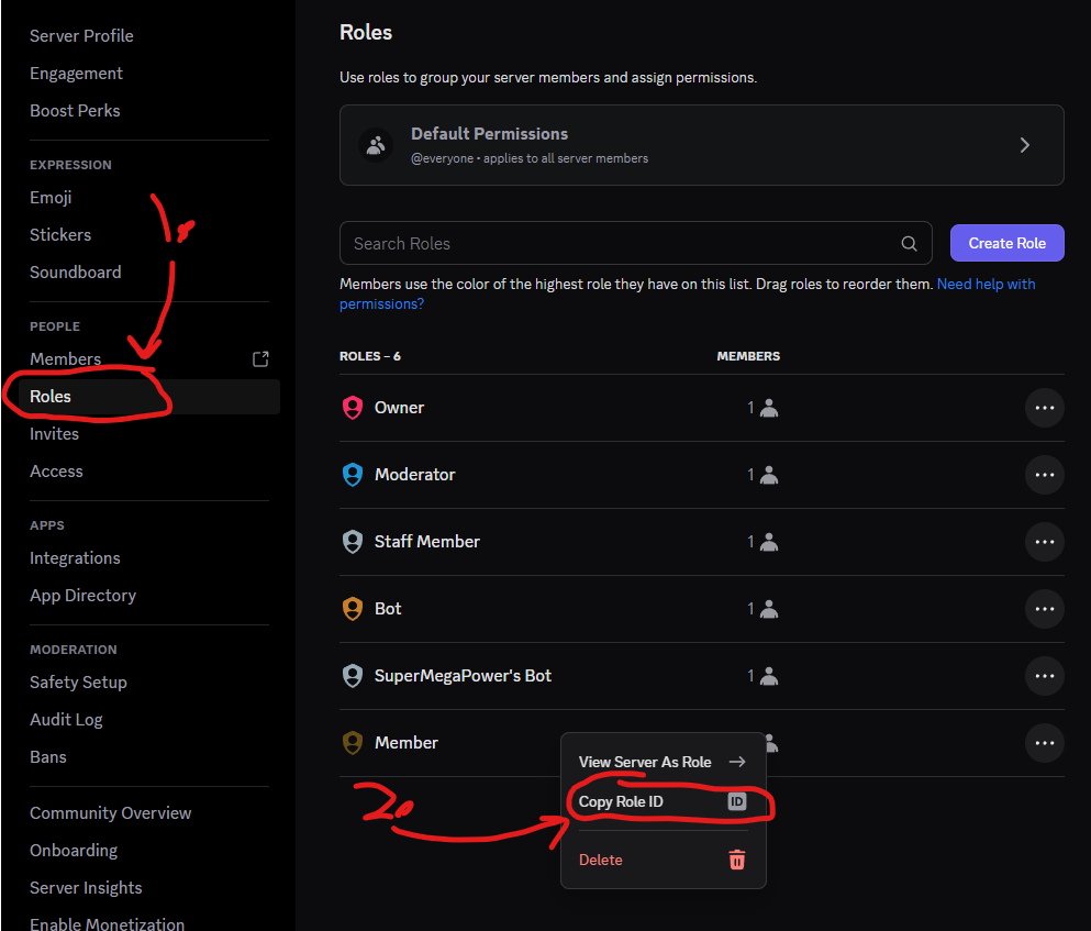 Copy role ID for join roles