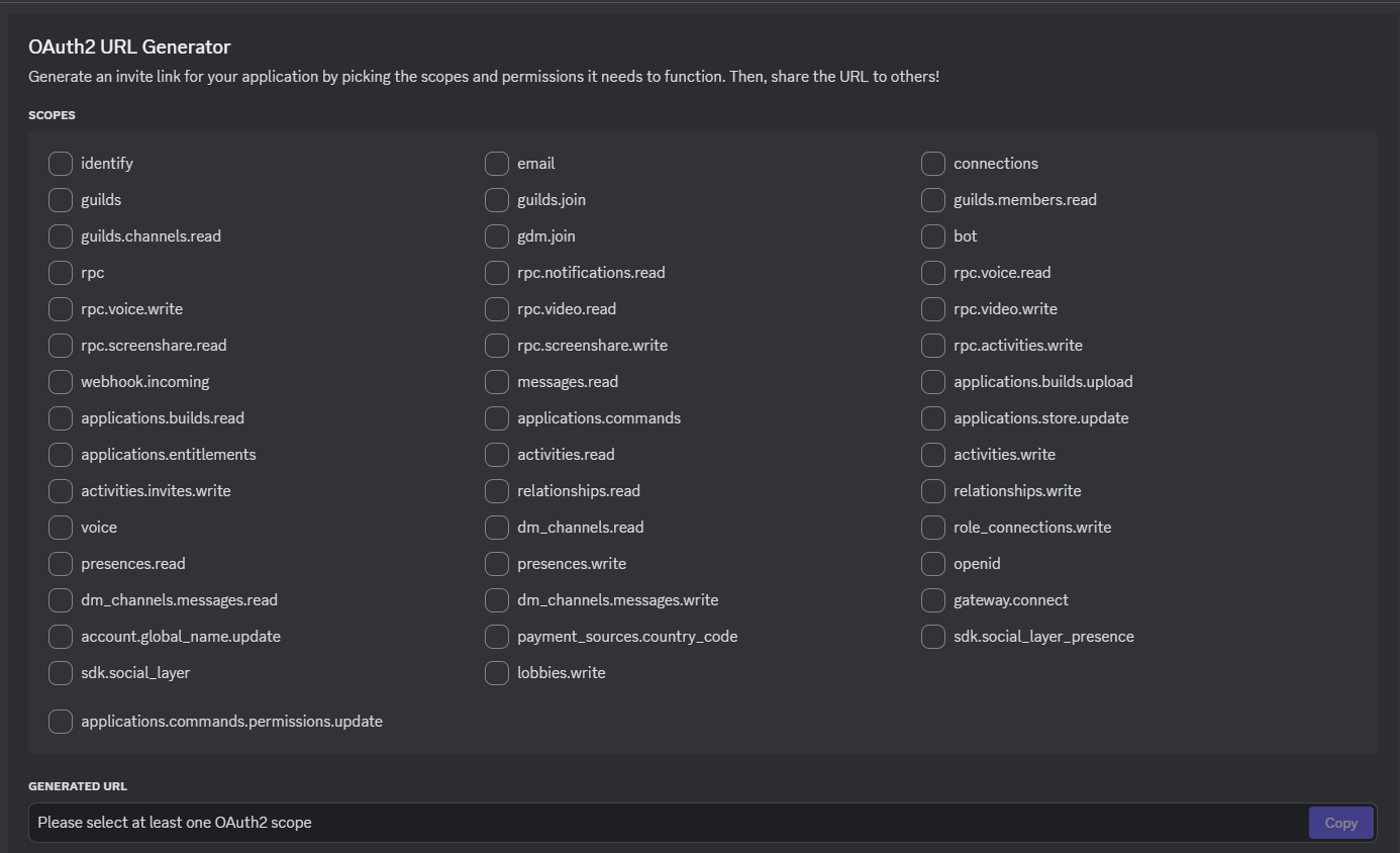 OAuth2 URL Generator
